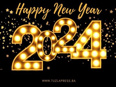 Black and Gold Bold Modern Happy New Year Instagram Post - 1