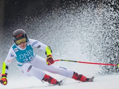 Bosnia's Elvedina Muzaferija competes during the women's Super G event of the FIS Alpine World Cup in Kvitfjell, Norway on March 2, 2024. (Photo by Geir Olsen / NTB / AFP) / Norway OUT